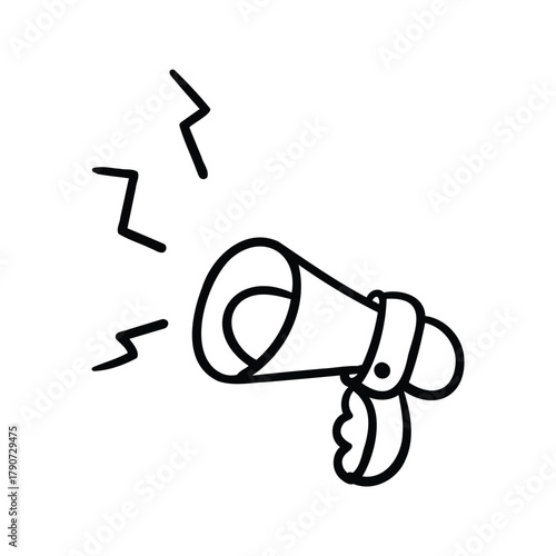 Hand drawn megaphone advertising outline element vector icon design. Marketing Concept.