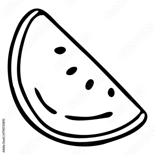 Vector doodle hand drawn watermelon food fruit slice berry clip art ink fineliner pen graphic design