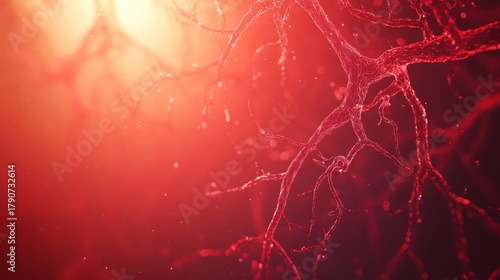 Detailed 3D illustration of the human vascular system