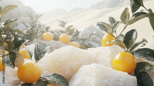 Detailed close up of pure salt crystal structures forming scene