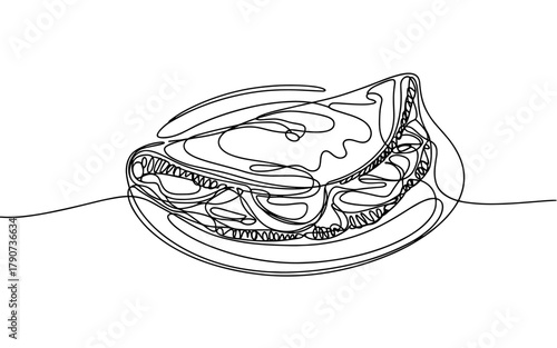 a sandwich on a plate, ideal for food concepts, culinary design, cafés, menus, and modern graphic projects.