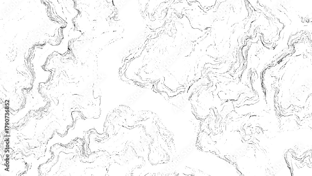 Fototapeta premium Abstract black and white topographic contour lines and dots pattern background