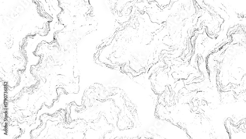 Abstract black and white topographic contour lines and dots pattern background