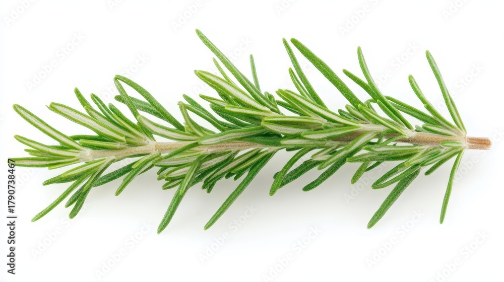 Fototapeta premium Fresh rosemary sprig on a white background