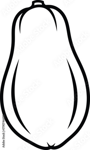 Illustration of a papaya with a sleek design, , perfect for tropical or healthrelated projects for simple coloring book