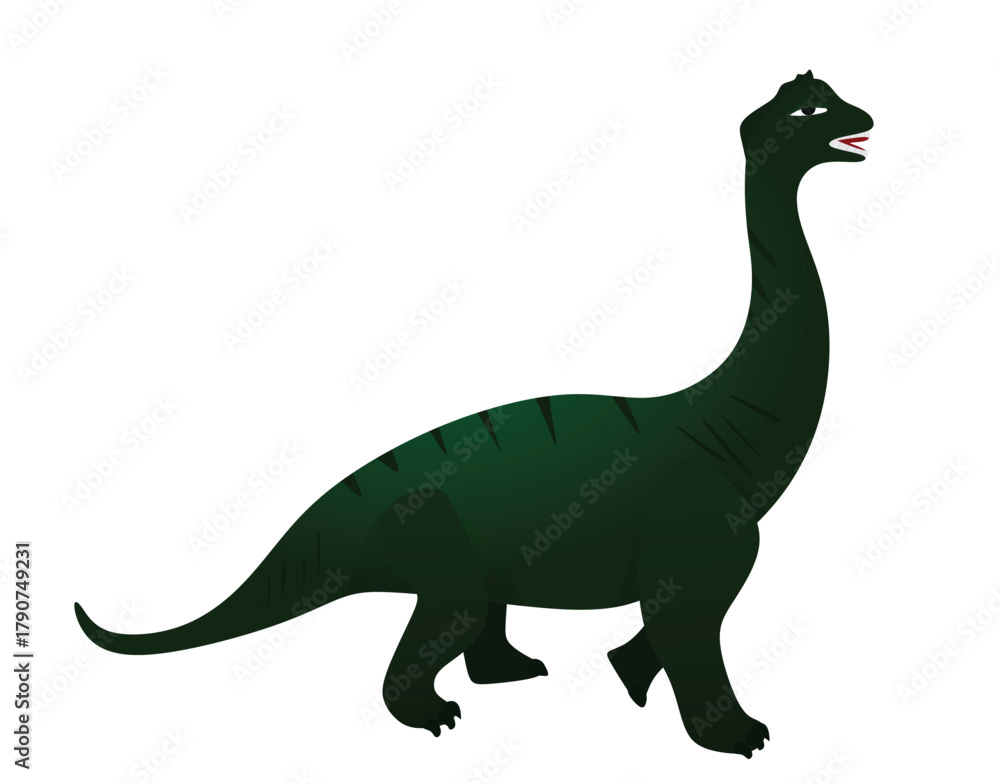 Fototapeta premium Green dinosaur standing. vector illustration 