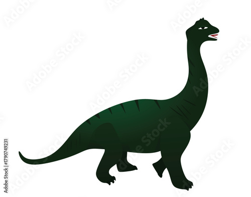 Green dinosaur standing. vector illustration	