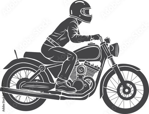 Rider on a Classic Motorcycle: A vintage motorcycle cuts through the scene, the rider clad in protective gear, a testament to the thrill of the open road and the freedom of two wheels.