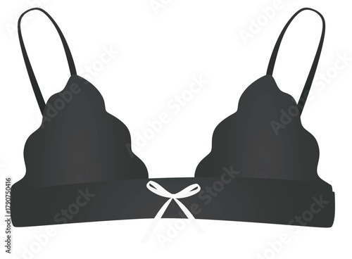 Black silk bra. vector illustration	
