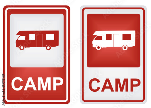 Camp traffic sign. vector illustration	
