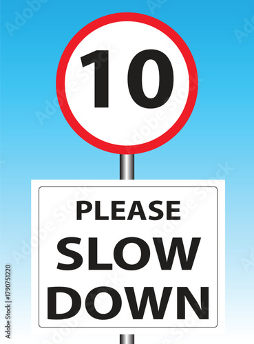 speed limit 10 traffic sign Victor Illustration