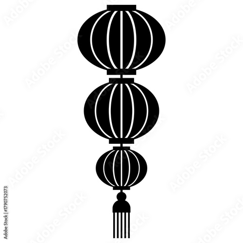 Chinese lantern silhouette vector icon,minimalist and modern design ideas,isolated on white background,can be for signs,logo or decoration