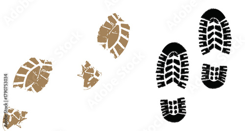 Foto Boot marks shoes mark foot print