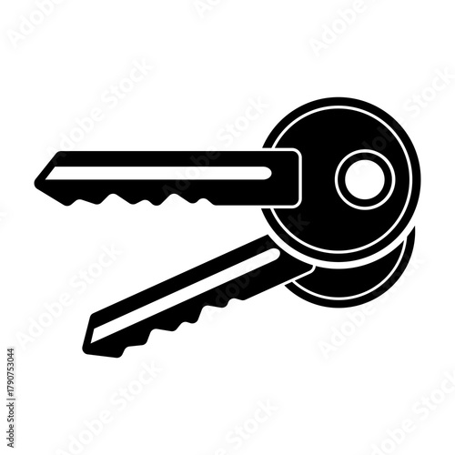 Key silhouette vector icon,modern and minimalist design ideas,isolated on white background,can be for signs,logo or symbol inspirations
