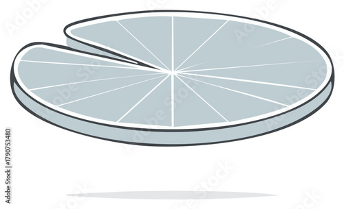 Stylized water lily pad vector illustration with a clean modern design