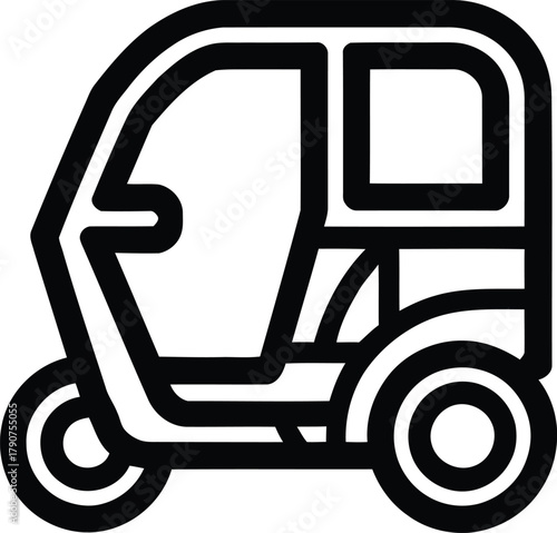 Traditional Tuk Tuk Silhouette – Urban Commute Symbol