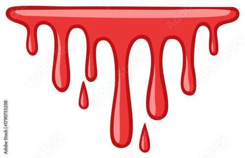 Cartoon Red Drip Illustration Design Element Graphic Dripping Shapes Blood Effect Syrup