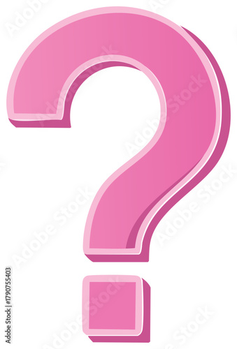 Bold pink question mark symbol with stylish modern graphic design for inquiries and doubts