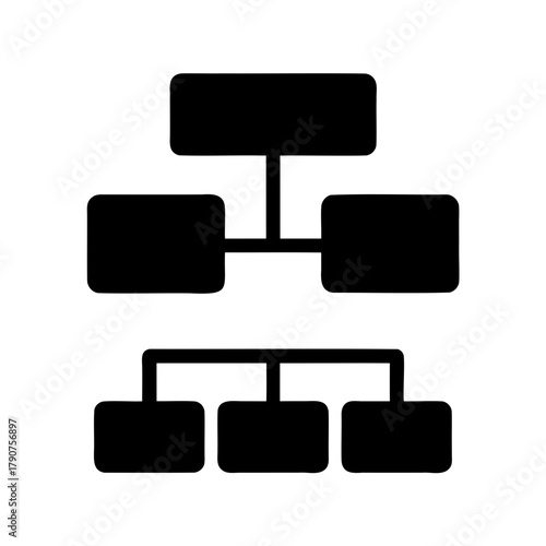Hierarchical structure icon for business organization Vector, illustration
