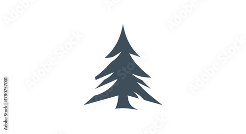Stylized evergreen tree illustration on white background vector design