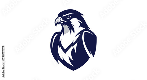 Stylized falcon head illustration on white background vector graphics