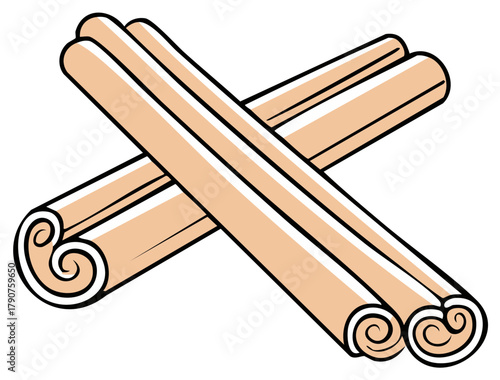 Aromatic Cinnamon Sticks Crossed Design Sweet Culinary Spice Ingredient