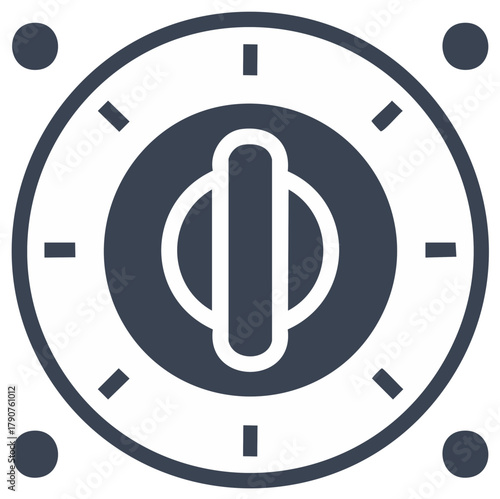 Rotary Switch Illustration Device Control Setting Navigation UI Element Interface Design