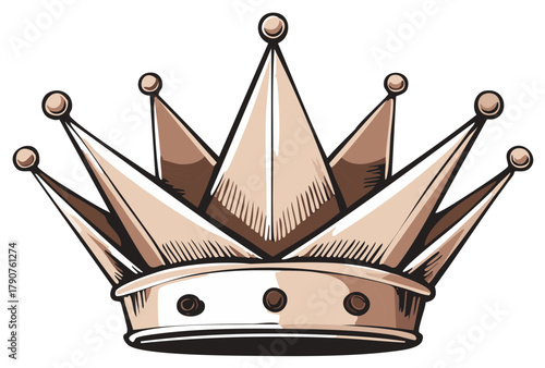 Detailed Illustration of a Golden Crown, Symbolic of Royalty and Power