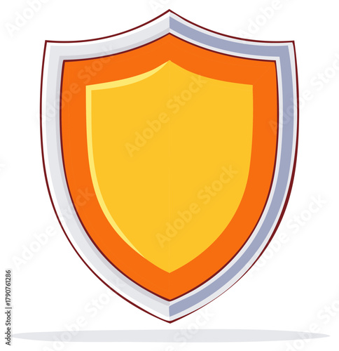 Free Download Orange and yellow shield icon symbolizing protection security and defense in a flat vector design - GFXLoad