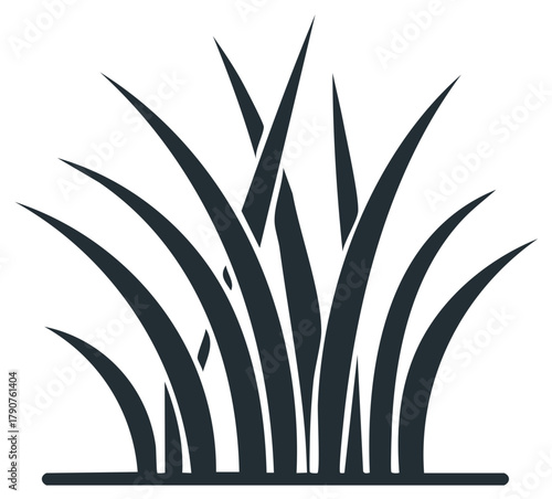 Stylized Green Grass Tufts: Vector Graphic of Blades and Turf for Landscaping and Gardening Projects