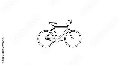 A simple line drawing of a bicycle is shown against a white background.