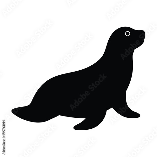 elephant seal silhouette coastal mammal vector
