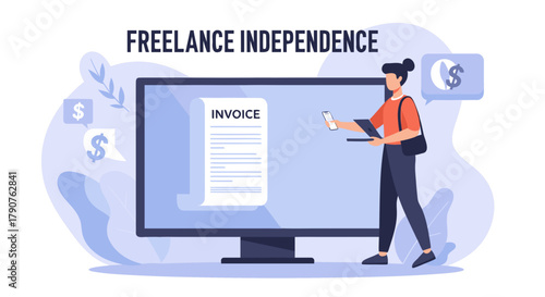 Freelance independence empowers creative professionals to manage invoices and finances with modern technology, achieving financial freedom and flexibility