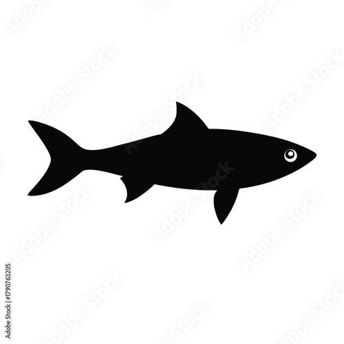 herring fish swimming silhouette design