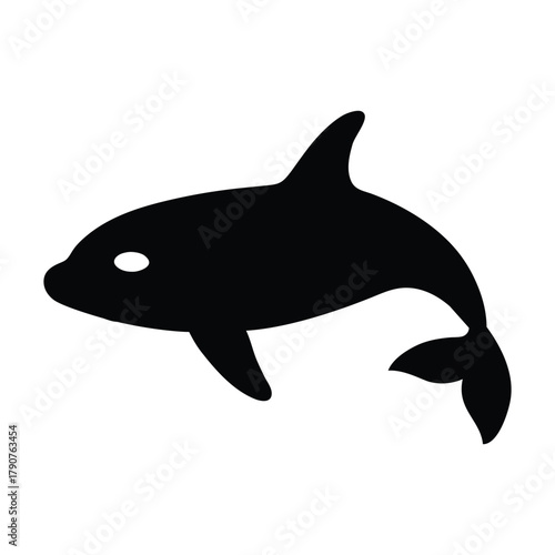 killer whale silhouette minimal sea mammal ocean
