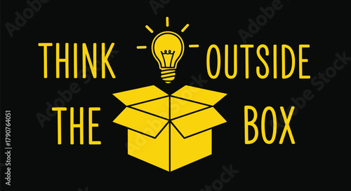 Think outside the box creative idea concept for innovation design
