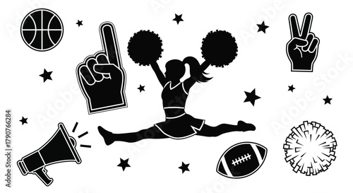Cheerleading design vector illustration for school sports team