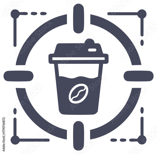Coffee cup target icon symbolizing focus on beverage or drink options