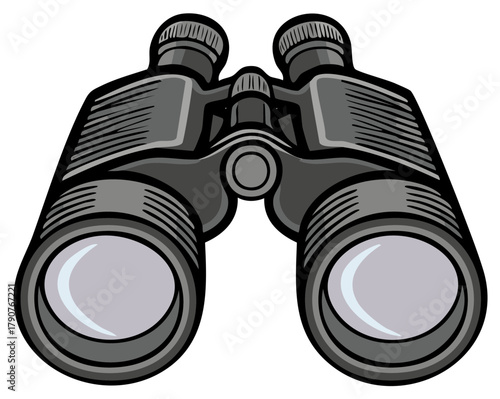 Illustration of Binoculars View Navigation Searching Exploration Scouting Discovering Observing