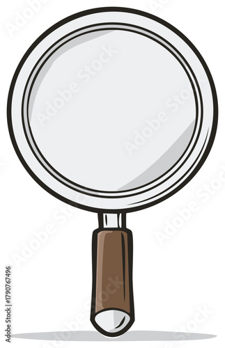 Magnifying glass cartoon vector illustration for search discovery and investigation