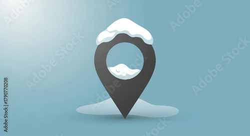 Snowy Map Pin