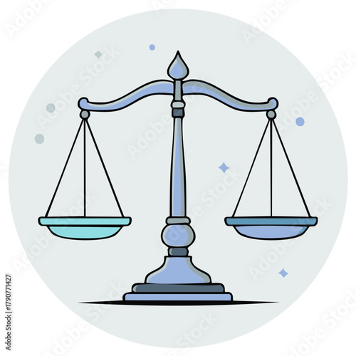 Scales of Justice Illustration in Balance for Legal or Law Concepts