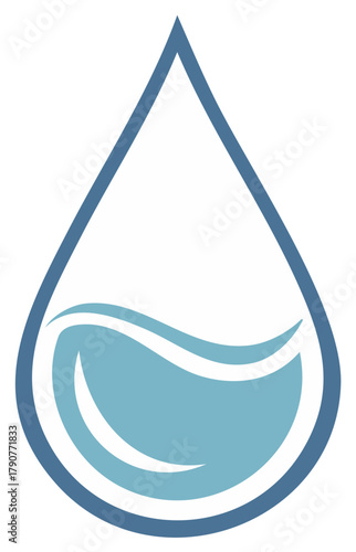 Abstract water drop with wave, aqua purity concept, freshness and eco-friendly resource, vector