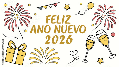 luxury New Year's greeting card vector illustration