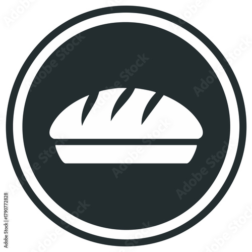 Bread Loaf Symbol in a Round Frame