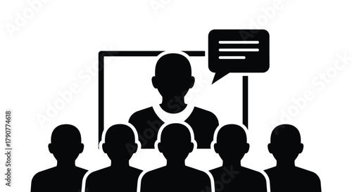 Online meeting conference webinar training vector illustration