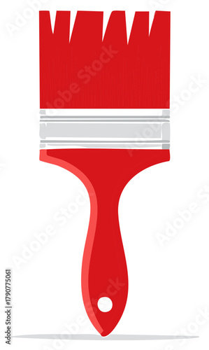Classic red paint brush vector icon for painting decorating and artistic endeavors