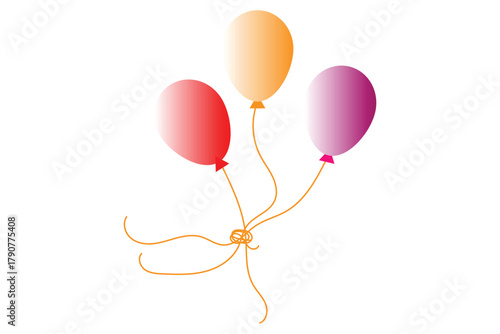 set of colorful balloons icon. collection of birthday party holiday celebration for balloons icon.