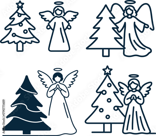 set of christmas symbols