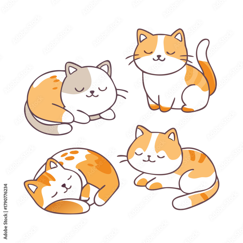Fototapeta premium set of funny cats, set of funny cartoon cats
